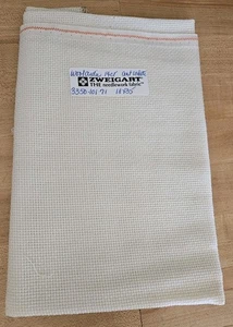 Zweigart LANA 14 Ct AIDA Tessuto Punto Croce 3350.101.71 BIANCO ANTICO 18"x 35" - Foto 1 di 2
