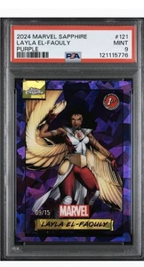 2024 Topps Chrome Marvel Sapphire #121 Layla El-Faouly Purple /15 PSA MT 9 - Bild 1 von 3
