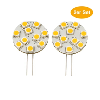 2er Set G4 LED Plättchen 1,7W 160lm 3000K Warmweiß dimmbar – 12/24V AC/DC - Bild 1 von 4