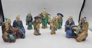 Menge 7 Vintage chinesische Shiwan Mudman Figur Mudmen handgefertigt - Bild 1 von 24
