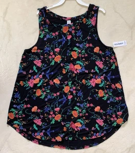 Top donna Old Navy nero e floreale taglia L made in Haiti nuovo con etichetta - Foto 1 di 4