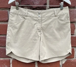 Adidas Damengröße 8 Essentials Shorts 4" Stretch Golf Aktiv Fitness khaki hellbraun - Bild 1 von 8