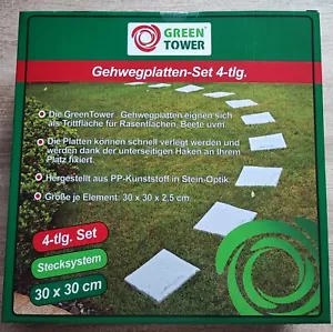 Gehwegplatten Set 4-tlg., Kunststoff Terrassenplatten, Gartenplatten, Steinoptik - Bild 1 von 5