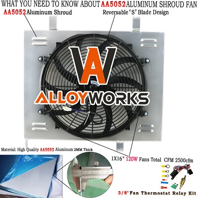 Aluminum Radiator Shroud Fan For Dodge Dakota 2005-2010/Ram Dakota 2011 4.7L Foto 1 de 4