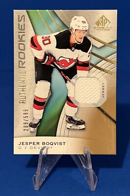 2020-21 Upper Deck SPGU Jesper Boqvist  Rookie Card /599 New Jersey RC Jersey - Image 1 of 2