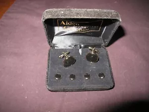 Vintage Set of Alden Formalwear Garonne CuffLinks with Tuxedo Stud Set - Picture 1 of 5