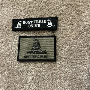 DON’T TREAD ON ME GADSDEN FLAG American Hook & Loop 2 Patches - Picture 1 of 2