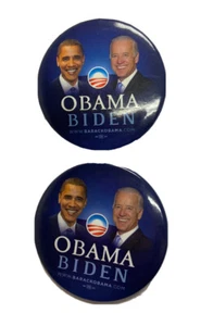Campaign Buttons - Barack Obama Joe Biden Set Of 2 Pins 2008 Pinback - Picture 1 of 3