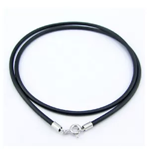 Faux Rubber Necklace Black Choker Rope Cord Collar Chain Punk Gothic GA - Picture 1 of 4