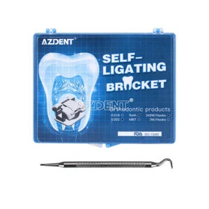 AZDENT Dental Kieferorthopädische selbstligierende Brackets Roth.022 Haken 3 4 5 mit Werkzeug - Bild 1 von 13