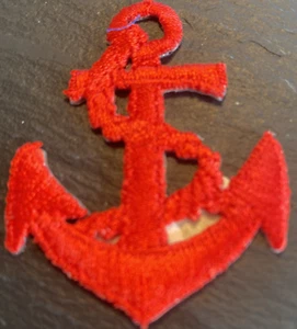 1 Applikation Aufnäher roter Anker 5 x 4cm neu - Bild 1 von 3