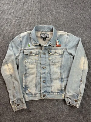 Chaqueta de Jean Casual Country Outfitters Para Hombre Mediana Desgastada Foto 1 de 4