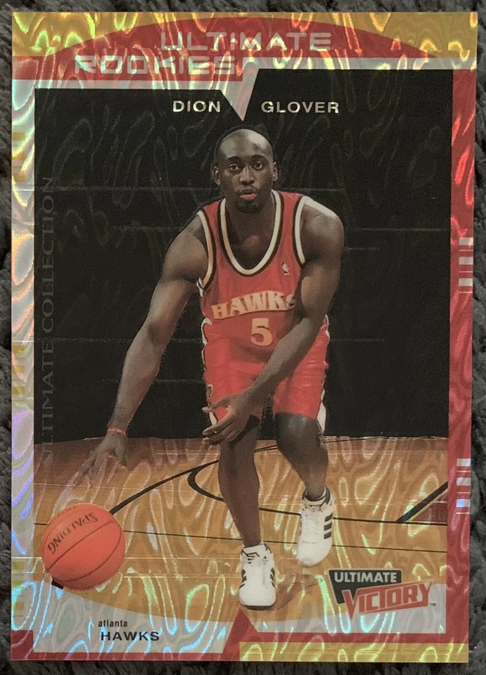 1999-00 UPPER DECK ULTIMATE VICTORY DION GLOVER HAWKS PARALLEL ROOKIE #5/100 1/1 - Image 1 of 3
