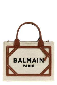 BALMAIN B-Army Natural/Brown Cotton Shoulder Bag New - Bild 1 von 3