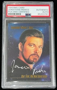 Jonathan Frakes "Riker" 1993 Skybox STAR TREK TNG Auto Signed Rookie Card RC PSA - Picture 1 of 2