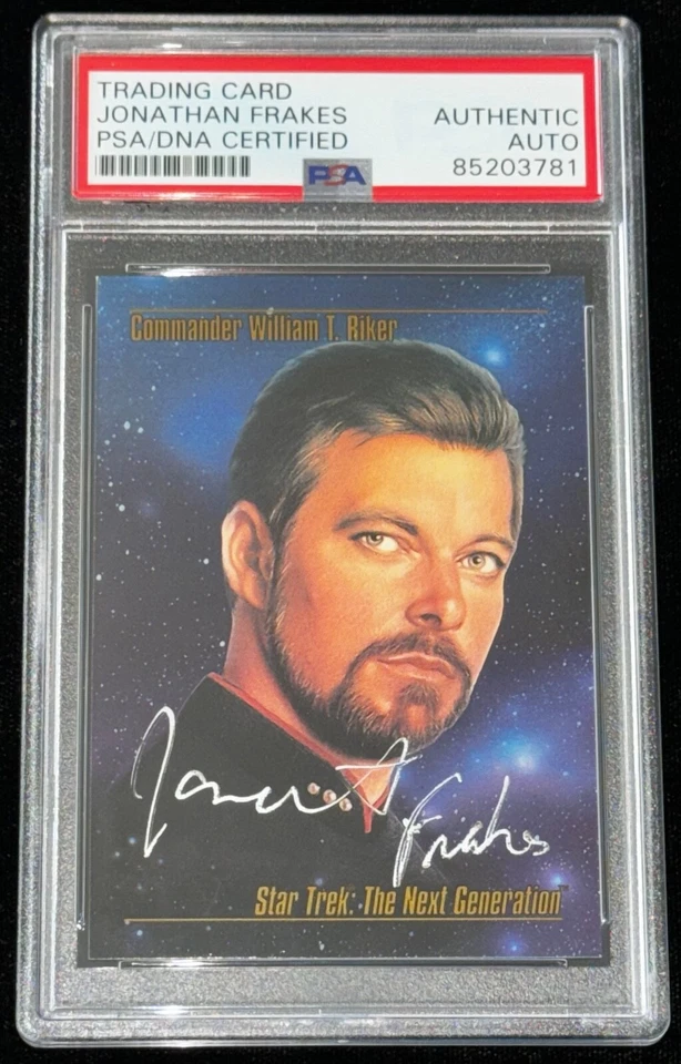 Jonathan Frakes "Riker" 1993 Skybox STAR TREK TNG Auto Signed Rookie Card RC PSA - Image 1 of 2