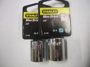 NUEVO STANLEY 3/8 pulgadas Drive 5/8 pulgadas MAX DRIVE 12 PUNTOS ENCHUFES DOS ENCHUFES - Imagen 1 de 3