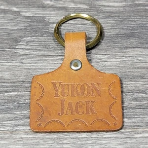Vintage 1975 Yukon Jack Leder Schlüsselanhänger kanadischer Whisky Honigbasis Likör Likör - Bild 1 von 6