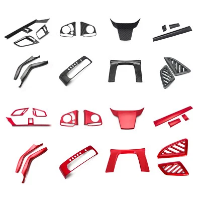 Juego completo de cubierta de marco de cambio de marchas a rayas para consola central para Honda Civic 16-21 Foto 1 de 4