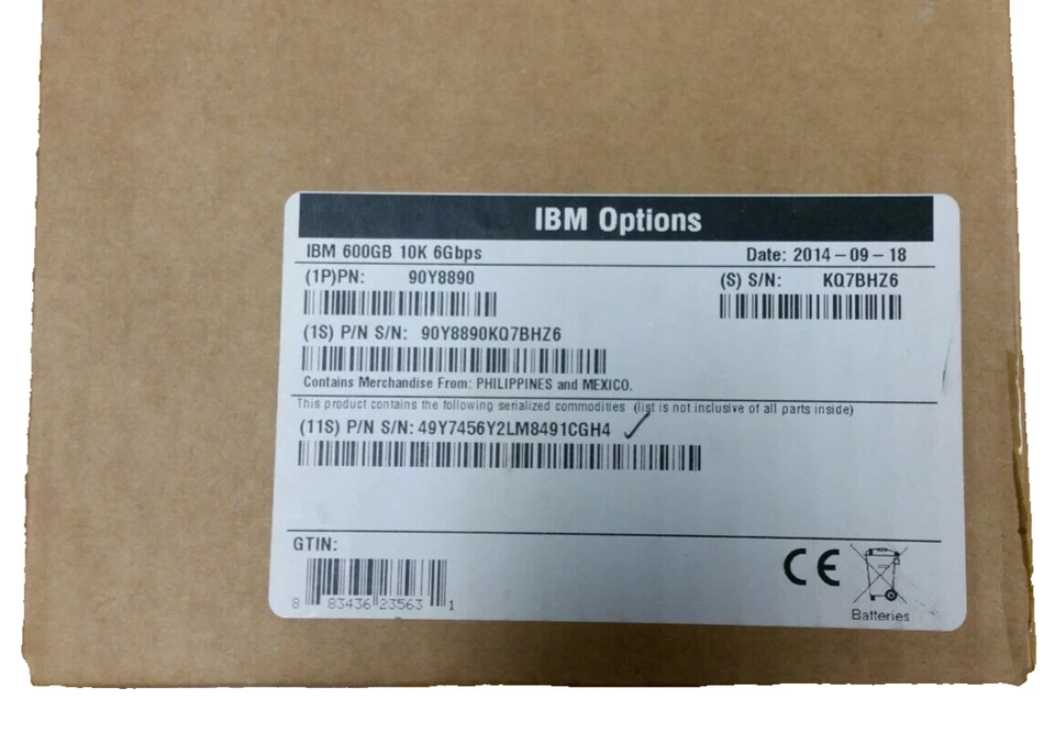IBM 90Y8890  600G 10k SAS 2.5 HDD New in box - Image 1 of 4