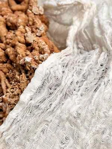 Textured White Sheer Linen Fabric Fabric By 2 Meters, Organic Cotton Fabric. - Picture 1 of 13