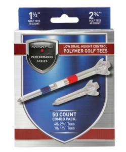 Golf Tees Maxfli - 2 3/4" & 1 1/2" - 50 pack - USA Red, White, and Blue Design - Picture 1 of 2