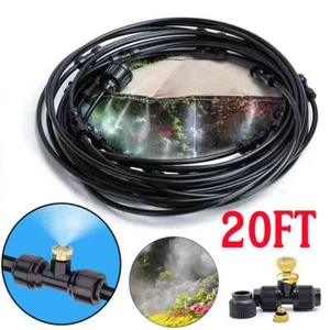 20Ft Hose Outdoor Patio Water Misting Cooling System Fan Mister Mist Nozzles US - Picture 1 of 12