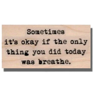 Sello de goma montado en madera Breathe Saying, palabras, inspiración, frase, saludo, sm - Imagen 1 de 3