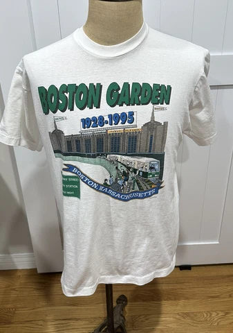 Vintage 80s Boston Garden Boston Celtics Double Sided Single Stitched Shirt Sz L Cover