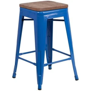 Flash Furniture 24" Backless Metal Counter Stool in Blue - Picture 1 of 4