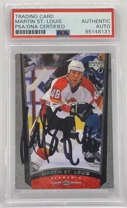 Martin St Louis Signed Auto 1998-99 Upper Deck Rookie Card Flames PSA/DNA Slab - Picture 1 of 2