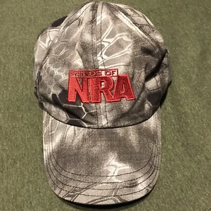 Friends Of NRA Baseball Cap Trucker Hat Hook And Loop Camo Made in USA Red Grey - Picture 1 of 4