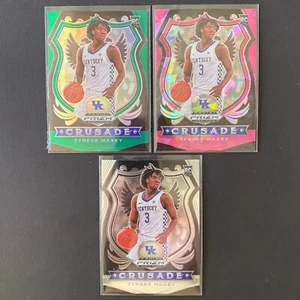 2020-21 Prizm Draft Tyrese Maxey Crusade 3 Lot #94 Pink Ice, Green, Base, RC - Bild 1 von 4