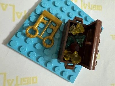 LEGO Tesoro Cofre Marrón Con 11 Joyas Diferentes Colores y 2 Llaves Raro Paquete Foto 1 de 4