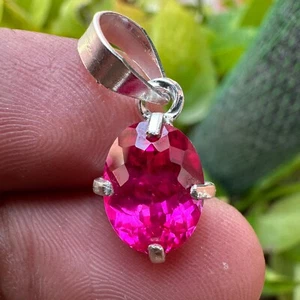 Natural 9.45 Ct Pink Sapphire Certified Loose Gemstone Pendant In 925 Silver - Picture 1 of 6