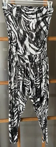 NWT Topia Strapless Jumper Monochrome Metallic Jungle Print Womens Small - Picture 1 of 4