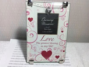 MARCO DE FOTOS RECUERDOS ENCANTADORES Nuevo con Corazón de Plata “AMOR La Mayor Bendición” - Imagen 1 de 3
