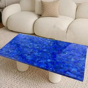 Buy Marble Center Table Top Natural Lapis Inlay Mosaic Art Stone Patio Decor - Picture 1 of 9
