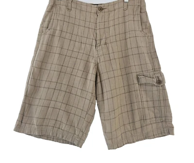 Pantalones Cortos de Carga Vans a Cuadros Para Hombre 30 Informales 5 Bolsillos Beige Algodón Skateboarding Y2K Foto 1 de 4