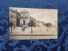CALASCIBETTA ENNA PIAZZA UMBERTO I VIAGGIATA 1932 BOLLO ASPORTATO VEDI DESCR.