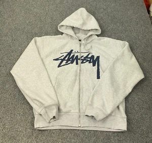 Felpa con cappuccio e zip Stussy Big Stock uomo XXL grigia - Foto 1 di 7