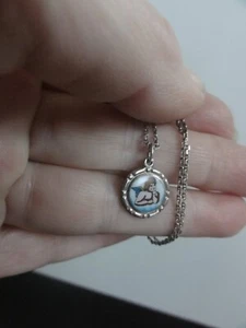 Antique Austrian Enamel on Silver Raphael Cherub Charm on Chain - Picture 1 of 10