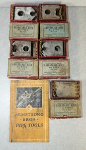 VTG Armstrong Bros Adj. Dies for Pipe No. 2-A 1/4", 3/8", 3/4",1" & Sales Book - Picture 1 of 12