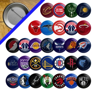 NBA Team Logo Pin/Button CHOOSE YOUR TEAM 2.25"-Hat-Cap-Backpack-Flare-Fan-Gift - Picture 1 of 31