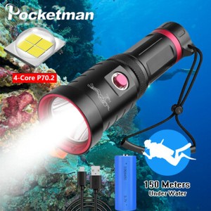 150000LM XHP70 Diving LED Flashlight Waterproof Torch Dive Underwater Lamp