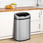 13 Gallon Touch-Free Automatic Stainless Trash Can Garbage Can Metal Trash Bin