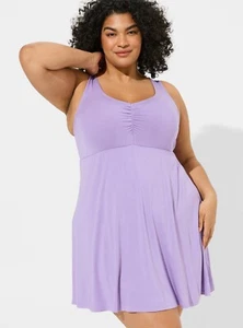 Women Torrid Super Soft Lace Back Sleep Babydoll Gown Purple Size 1 14-16 NWT - Picture 1 of 5