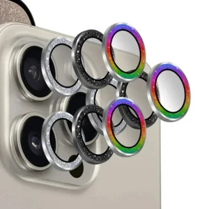 Lens Metal Ring Protector Glass for iPhone 16 13 14 15 Camera Lens Protection 9H - Picture 1 of 24