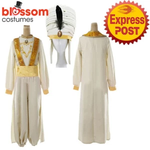 N988 Mens Aladdin Arabian Prince Genie Lamp Cosplay Anime Sheik Arab Costume - Picture 1 of 12
