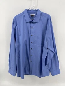 Van Heusen Wrinkle Free Button Up Shirt Mens Size 19 36-37 Regular Fit Blue - Picture 1 of 8
